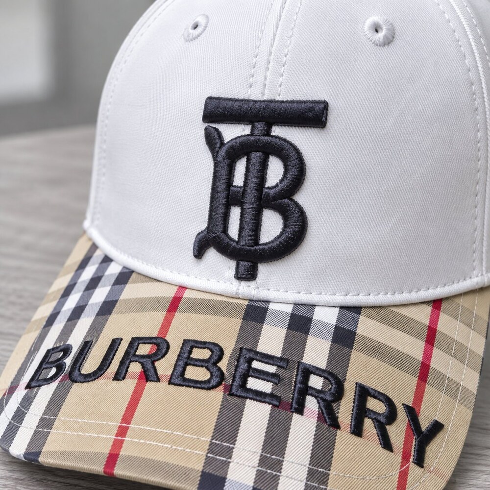 Burberry TB Monogram Check Cap - Picture 5 of 6